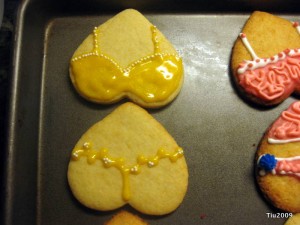 Glittery bachelorette party cookies