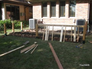 Fenced kitchen garden in progress