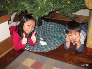 Kids under the Christmas Tree