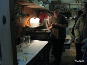 Bob's Assistant grinding glass Bob's Assistant grinding glass
