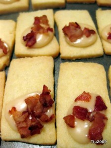 Pancetta and Maple Glaze on Shortbread