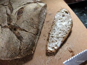 Yummy buttered slice of pane integrale