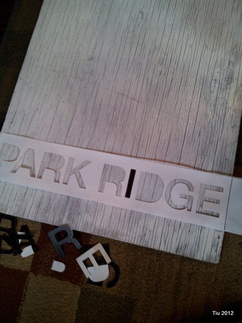 Placing cut out letters