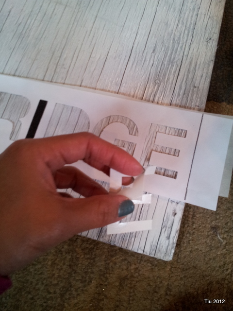 Peeling the sticker backing