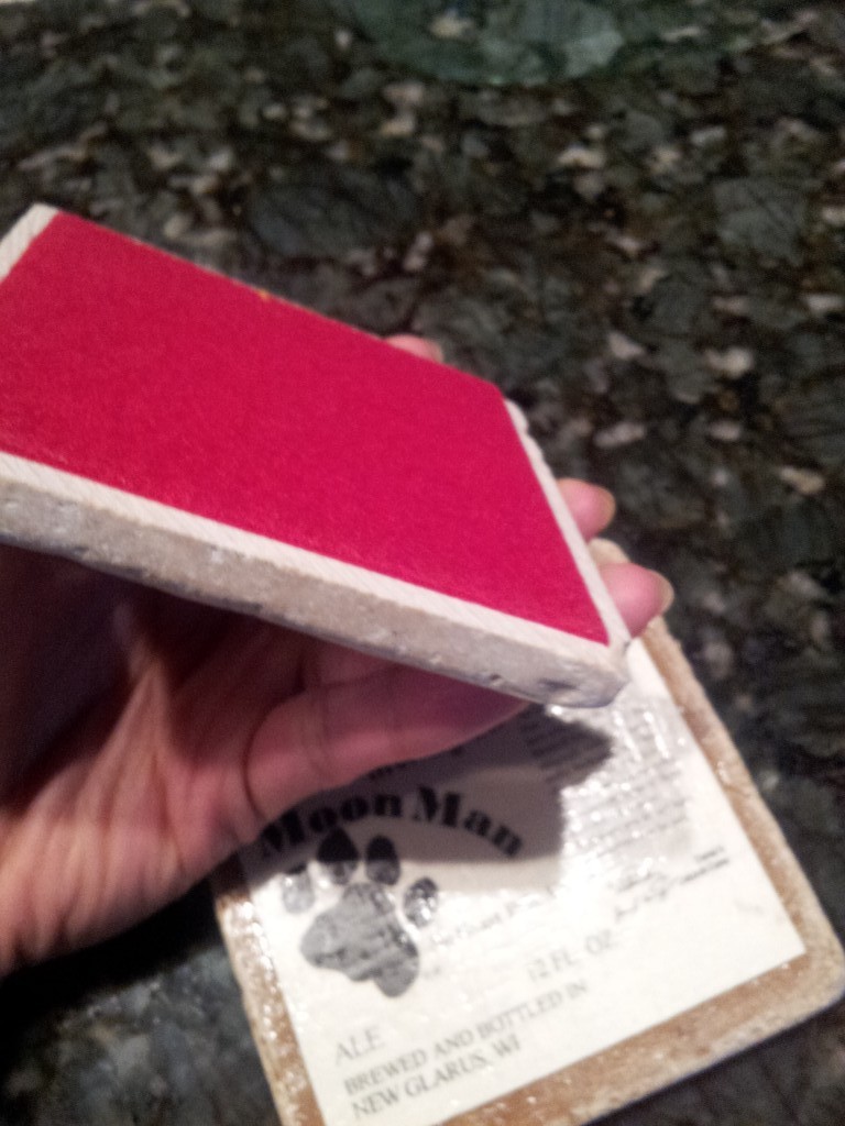 Felt bottomed stone tile coasters DIY Decoupage Stone Tile Coasters