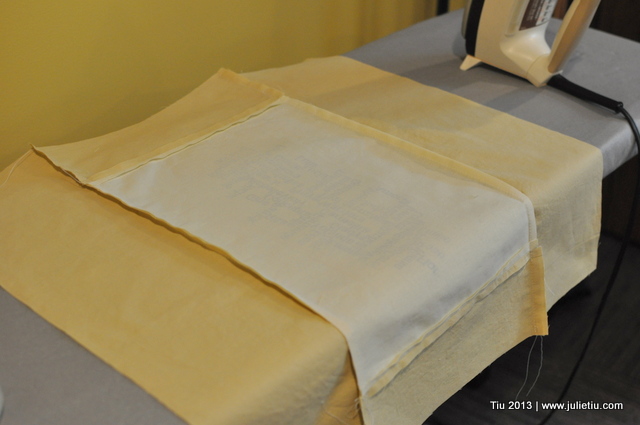 Making a square for the pillow Handcrafted Keepsake Pillow