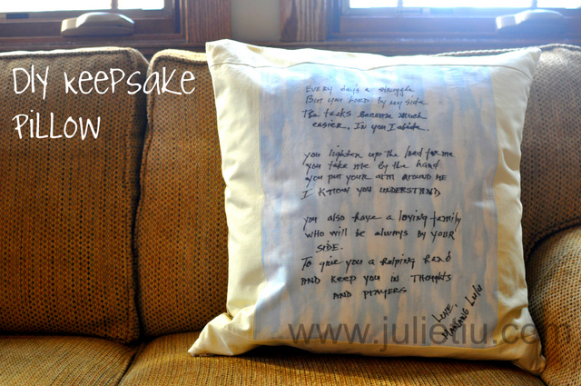 DIY Keepsake Pillow Handcrafted Keepsake Pillow
