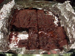 Brownies sectioned off